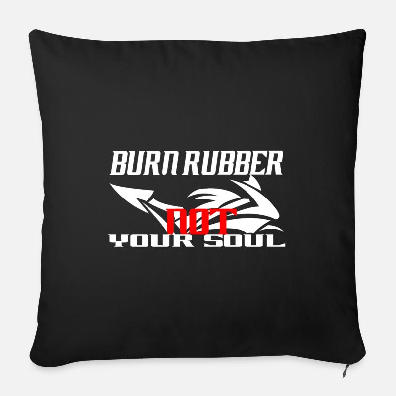 Motorrad Burn Rubber | Bstyled - Sofakissen mit Füllung 45 x 45 cm - Schwarz