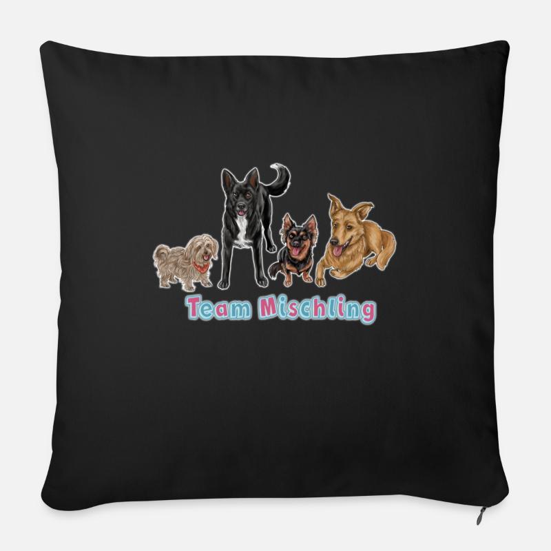 Team Mischling - Sofakissen mit Füllung 45 x 45 cm - Schwarz