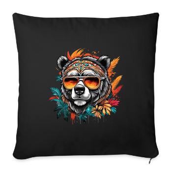 Tattoo / Tier / Kunst / cool / Comic / Bär - Sofakissen mit Füllung 45 x 45 cm - Schwarz - Vorne