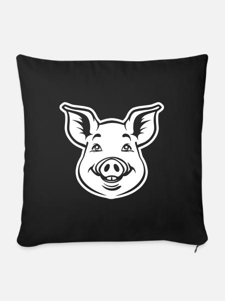 Schwein Schweinchen - Sofakissen mit Füllung 45 x 45 cm - Schwarz