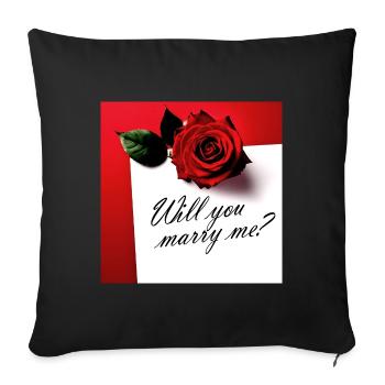 Will you marry me? - Sofa pillow with filling 45cm x 45cm - black - Front