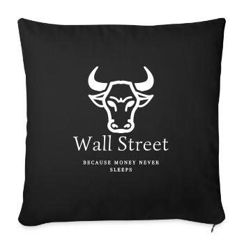 Wall-Steet-Börse-Aktien-Geld - Sofakissen mit Füllung 45 x 45 cm - Schwarz - Vorne