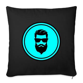 Symbole de barbe du visage - Coussin et housse de 45 x 45 cm - noir - Devant
