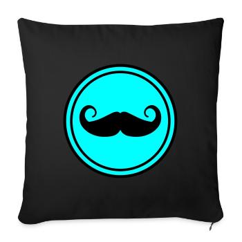 Mustache symbol - Sofa pillow with filling 45cm x 45cm - black - Front