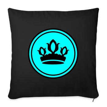 Silhouette de la couronne - Coussin et housse de 45 x 45 cm - noir - Devant