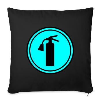 Fire extinguisher symbol - Sofa pillow with filling 45cm x 45cm - black - Front
