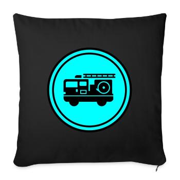 Voiture de pompiers - Coussin et housse de 45 x 45 cm - noir - Devant