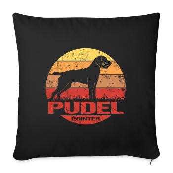 Poodle Pointer Dog Sun Vintage - Sofa pillow with filling 45cm x 45cm - black - Front
