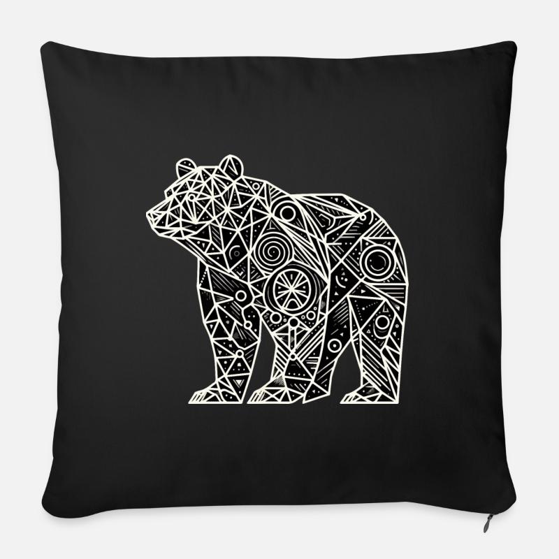 Bär Polygon - Sofakissen mit Füllung 45 x 45 cm - Schwarz