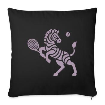 Zebra Tennis Silhouette Minimalistisches Design - Sofakissen mit Füllung 45 x 45 cm - Schwarz - Vorne