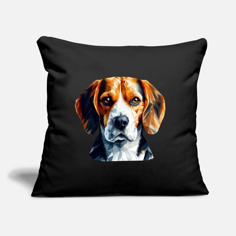 Geometrischer Beagle Polygon Kunst Design Sofakissen mit Füllung 45 x 45 cm