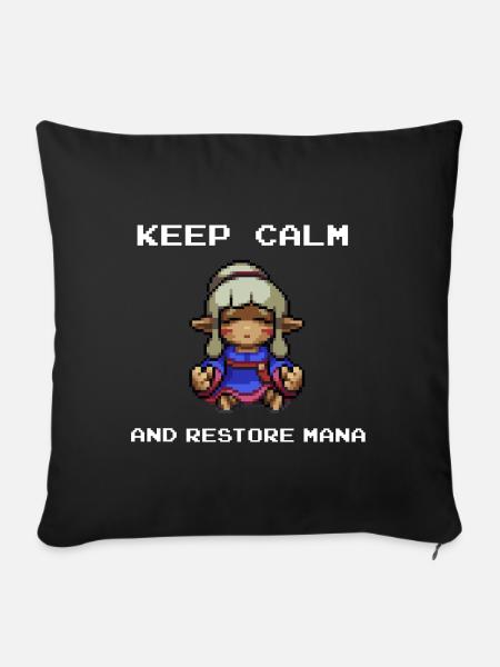 Keep calm and restore Mana - Sofakissen mit Füllung 45 x 45 cm - Schwarz