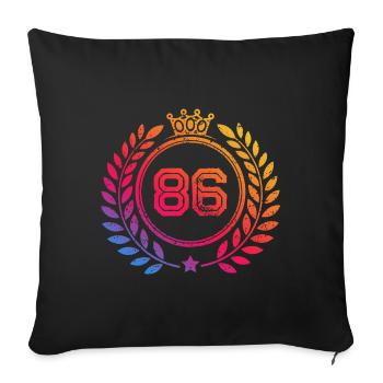 86 Number wreath - Sofa pillow with filling 45cm x 45cm - black - Front