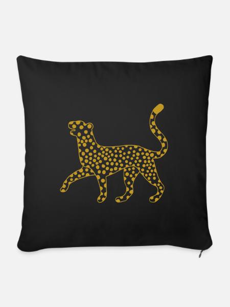 Singender Gepard in gold - Sofakissen mit Füllung 45 x 45 cm - Schwarz