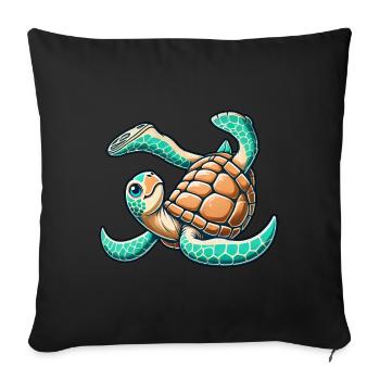 Clumsy turtle in handstand - Sofa pillow with filling 45cm x 45cm - black - Front