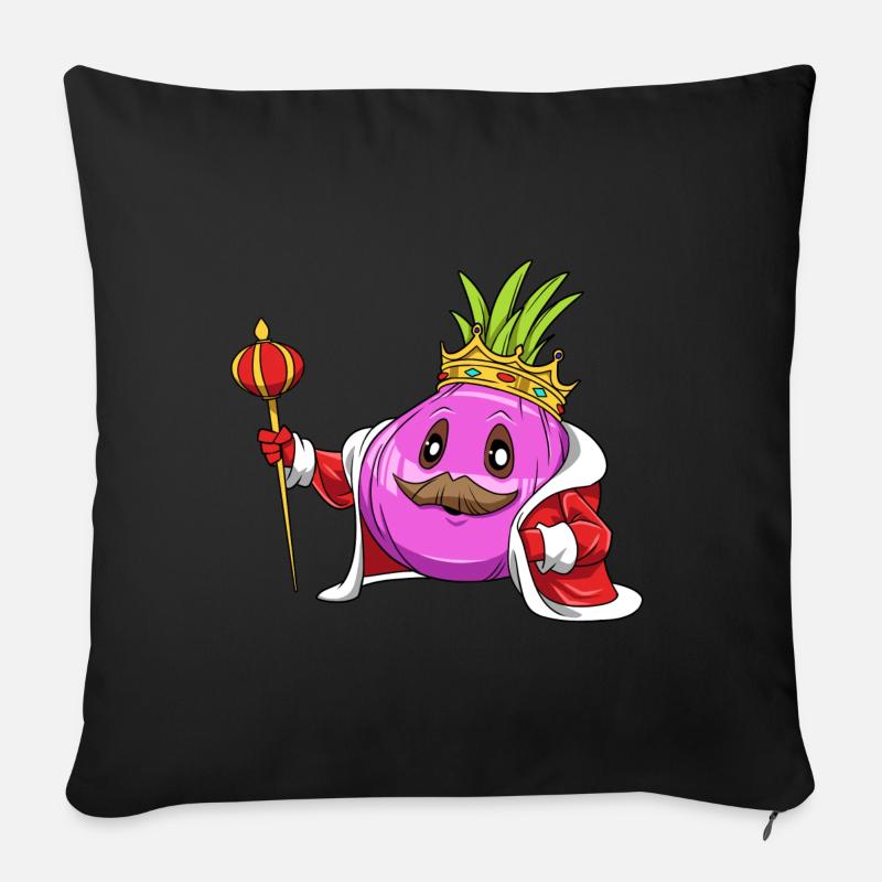 Zwiebel Krone Zepter King - Sofakissen mit Füllung 45 x 45 cm - Schwarz