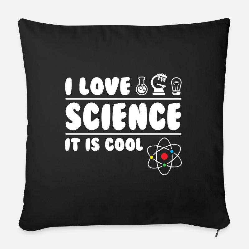 I Love Science - Sofakissen mit Füllung 45 x 45 cm - Schwarz