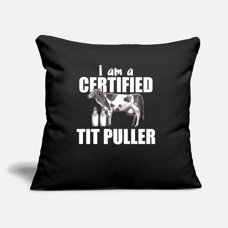 Certified Tit Puller - lait de vache Coussin et housse de 45 x 45 cm