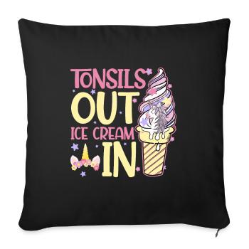 Almond OP Recovery Unicorn Healthy Ice Cream - Sofa pillow with filling 45cm x 45cm - black - Front
