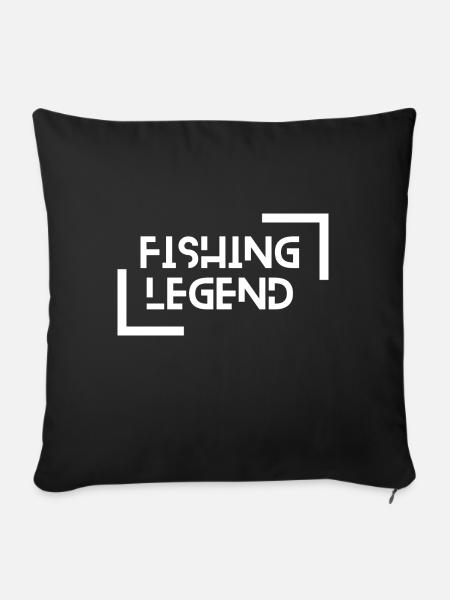 fishing legend fisherman fishing - Sofakissen mit Füllung 45 x 45 cm - Schwarz