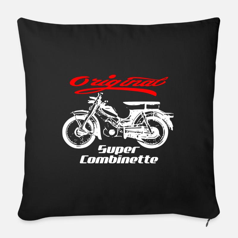 Zündapp Super Cobinette Moped Kult - Sofakissen mit Füllung 45 x 45 cm - Schwarz