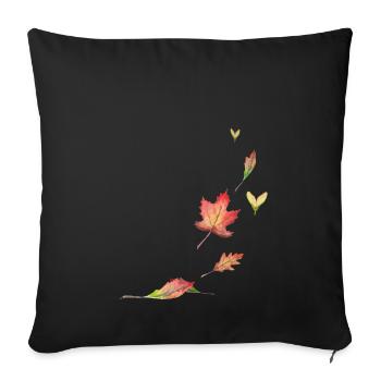 Herbstblätter - Sofakissen mit Füllung 45 x 45 cm - Schwarz - Vorne