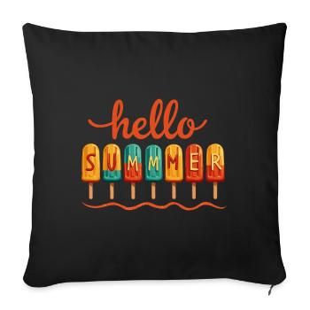 Eiswaffeln Sommerspaß für einen Eis Fan - Sofakissen mit Füllung 45 x 45 cm - Schwarz - Vorne