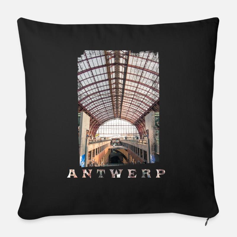 ANTWERPEN-ZENTRALSTATION - Sofakissen mit Füllung 45 x 45 cm - Schwarz