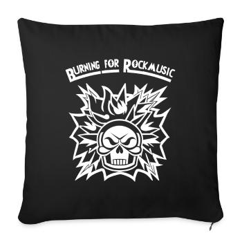 Burning for Rockmusik - Skull - Sofakissen mit Füllung 45 x 45 cm - Schwarz - Vorne