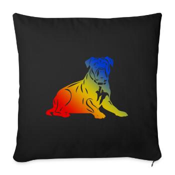 Chien Pit Terrier - Coussin et housse de 45 x 45 cm - noir - Devant