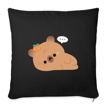 Tired Capybara - Sofa pillow with filling 45cm x 45cm - black - Front