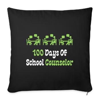 100 Days Of School Counselor - Sofa pillow with filling 45cm x 45cm - black - Front