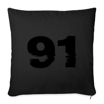 91 Zahl - Sofakissen mit Füllung 45 x 45 cm - Schwarz - Vorne