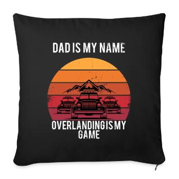 Offroad Papa Overlander Allrad Spruch - Sofakissen mit Füllung 45 x 45 cm - Schwarz - Vorne