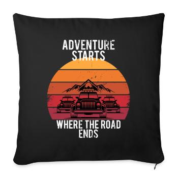 Offroad Adventure Off-Road Vehicle Mountains - Sofa pillow with filling 45cm x 45cm - black - Front