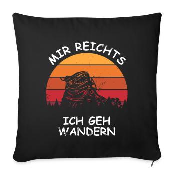 Ich geh wandern lustig Spruch Wanderung - Sofakissen mit Füllung 45 x 45 cm - Schwarz - Vorne