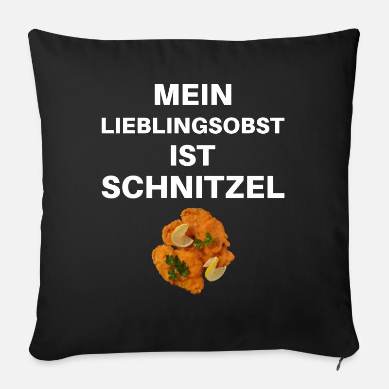 Mein Lieblingsobst ist der Schnitzel - Sofakissen mit Füllung 45 x 45 cm - Schwarz
