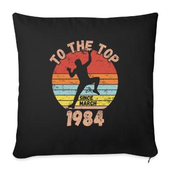 Birthday Climbing Bouldering since March 1984 - Sofa pillow with filling 45cm x 45cm - black - Front