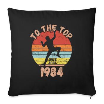 Birthday Climbing Bouldering since April 1984 - Sofa pillow with filling 45cm x 45cm - black - Front