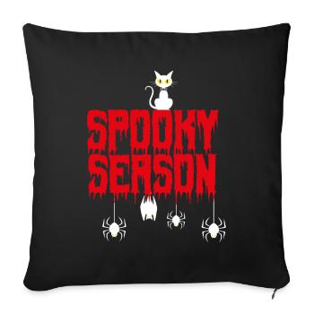 SPOOKY season . - Sofa pillow with filling 45cm x 45cm - black - Front