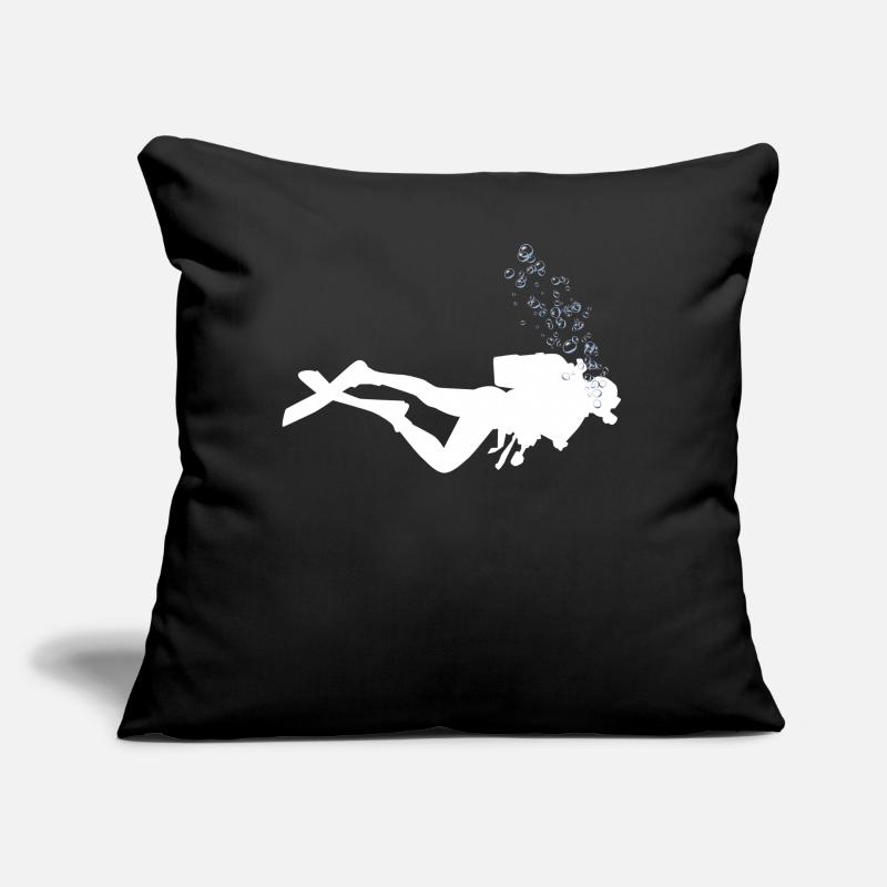 Scuba divers underwater with air bubbles Sofa pillow with filling 45cm x 45cm