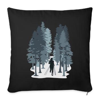Courir, Coureur, Femme en trail - Coussin et housse de 45 x 45 cm - noir - Devant