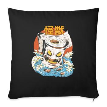 Papier toilette géant Sunset japonais - Coussin et housse de 45 x 45 cm - noir - Devant