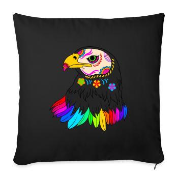 Day of the dead farbiger Adler mexikanisches - Sofakissen mit Füllung 45 x 45 cm - Schwarz - Vorne