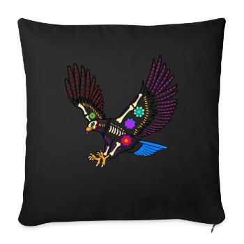 Day of the dead farbiger Adler mexikanisches - Sofakissen mit Füllung 45 x 45 cm - Schwarz - Vorne