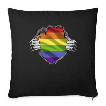 Pride Month - LGBT - Gay Pride - CSD - Sofakissen mit Füllung 45 x 45 cm - Schwarz - Vorne
