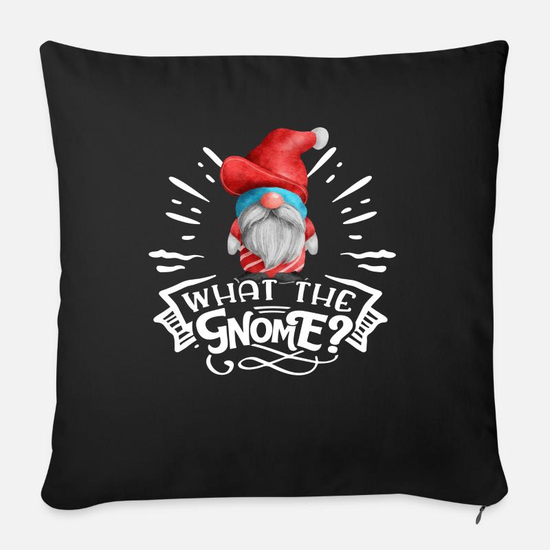 What The Gnome Weihnachtsgnom - Sofakissen mit Füllung 45 x 45 cm - Schwarz