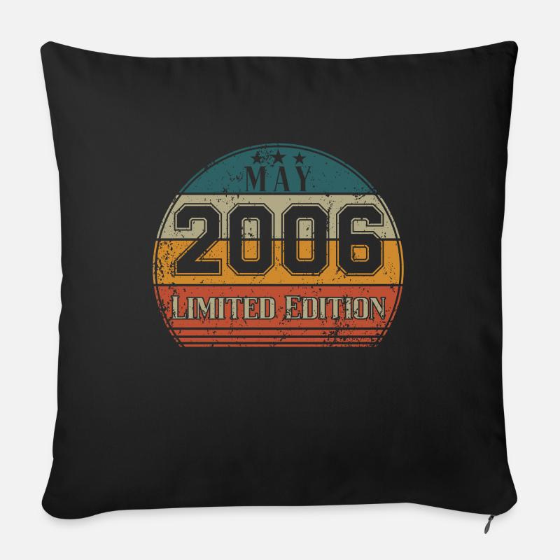Geburtstag - Limited Edition Mai 2006 - Sofakissen mit Füllung 45 x 45 cm - Schwarz