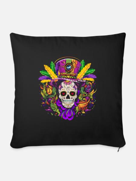 Mardi Gras - Sofakissen mit Füllung 45 x 45 cm - Schwarz