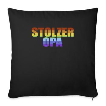 LGBTQ+ stolzer Opa - Sofakissen mit Füllung 45 x 45 cm - Schwarz - Vorne